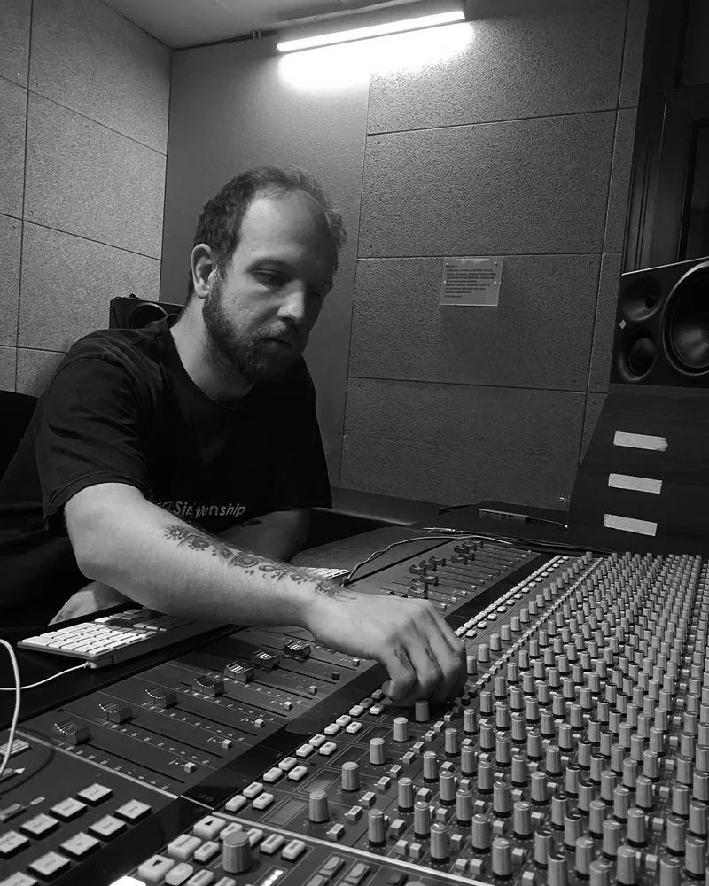 Ogeday Erguven at the studio console